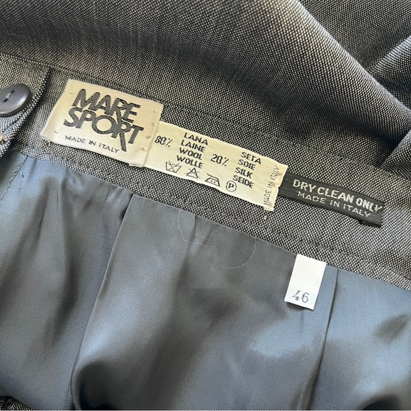 MARE SPORT Vintage Wool & Silk Midi Skirt Lined Pockets SIze Italy 46 / US 10 - Picture 4 of 8